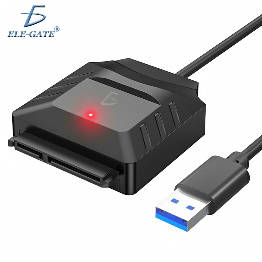 Adaptador USB 3.0 a SATA 22 pines con Fuente de Alimentación 12V – Para HDD/SSD 2.5” y HDD 3.5”