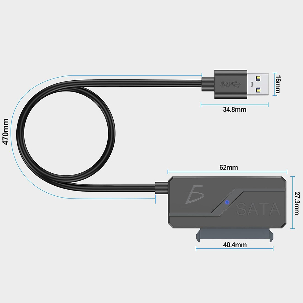 Adaptador SATA a USB 3.0 con Alimentación – Compatible con SSD 2.5”, HDD 3.5”, hasta 20 TB, con Adaptador de Corriente 12V - Image 5