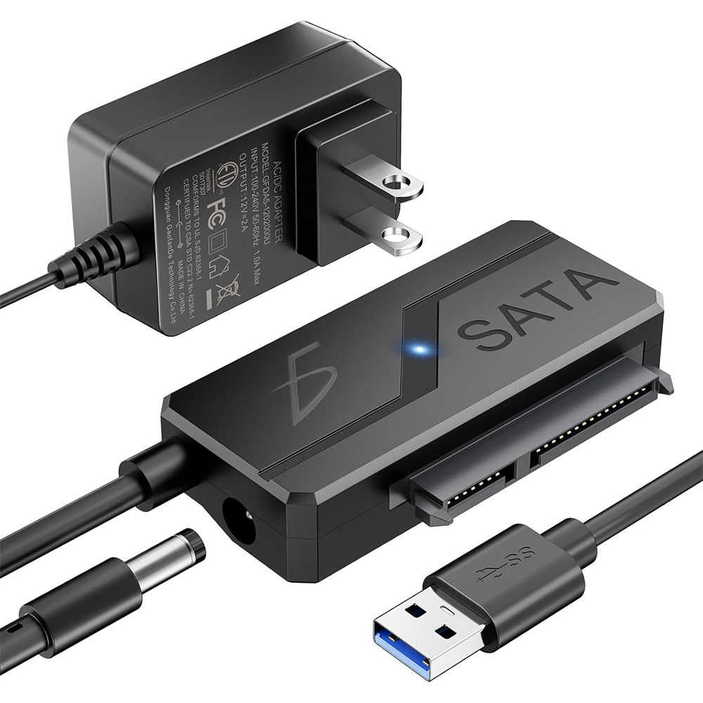Adaptador SATA a USB 3.0 con Alimentación – Compatible con SSD 2.5”, HDD 3.5”, hasta 20 TB, con Adaptador de Corriente 12V - Image 4