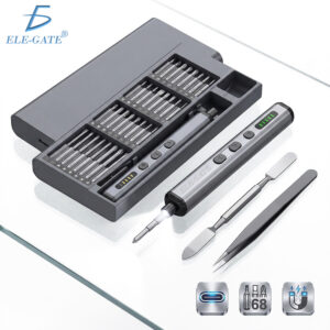 Destornillador Eléctrico Inalámbrico 68 en 1 de Precisión con LED y Caja Metálica