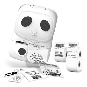 Mini Impresora de Etiquetas 58 mm Bluetooth Portátil Panda Blanca