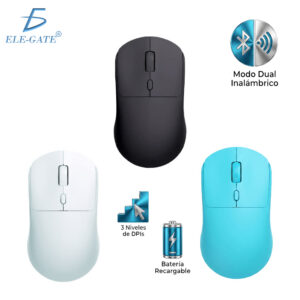 Mouse Inalámbrico Modo Dual Recargable Tipo C | 3 Niveles DPI | Silencioso y Ergonómico
