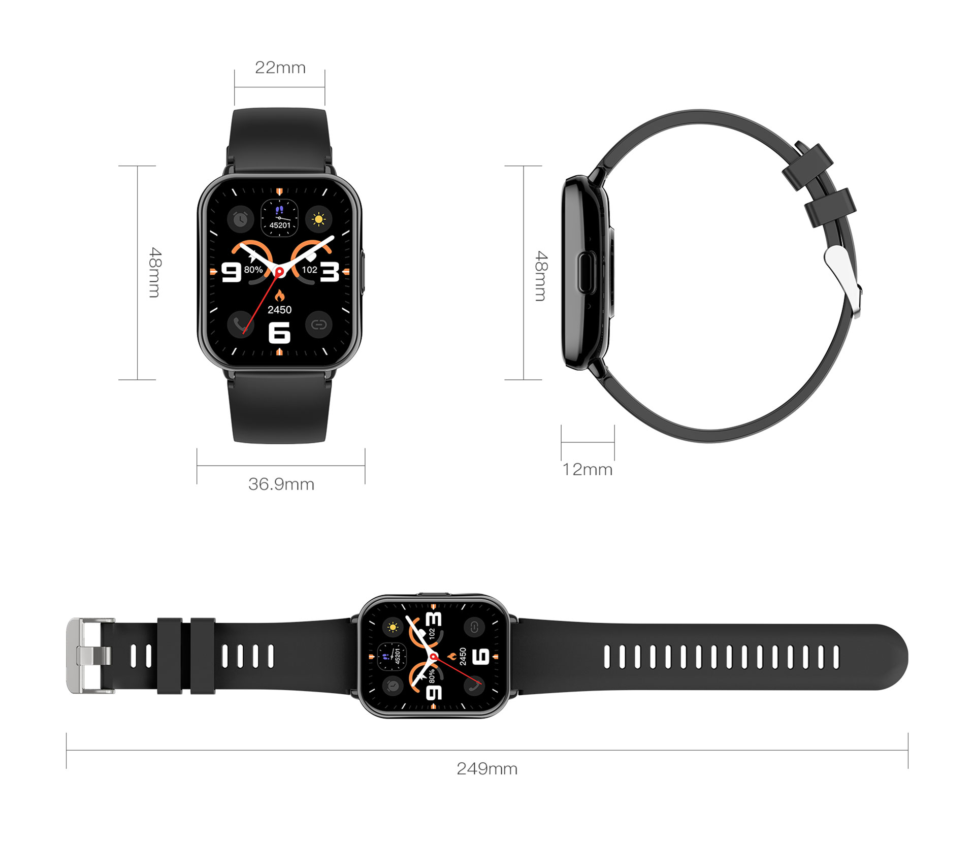 Smart Watch Fashion 1.8” AMOLED – Sumergible 1 ATM, Llamadas Bluetooth, 100 Modos Deportivos y Batería de 12 Días - Image 5