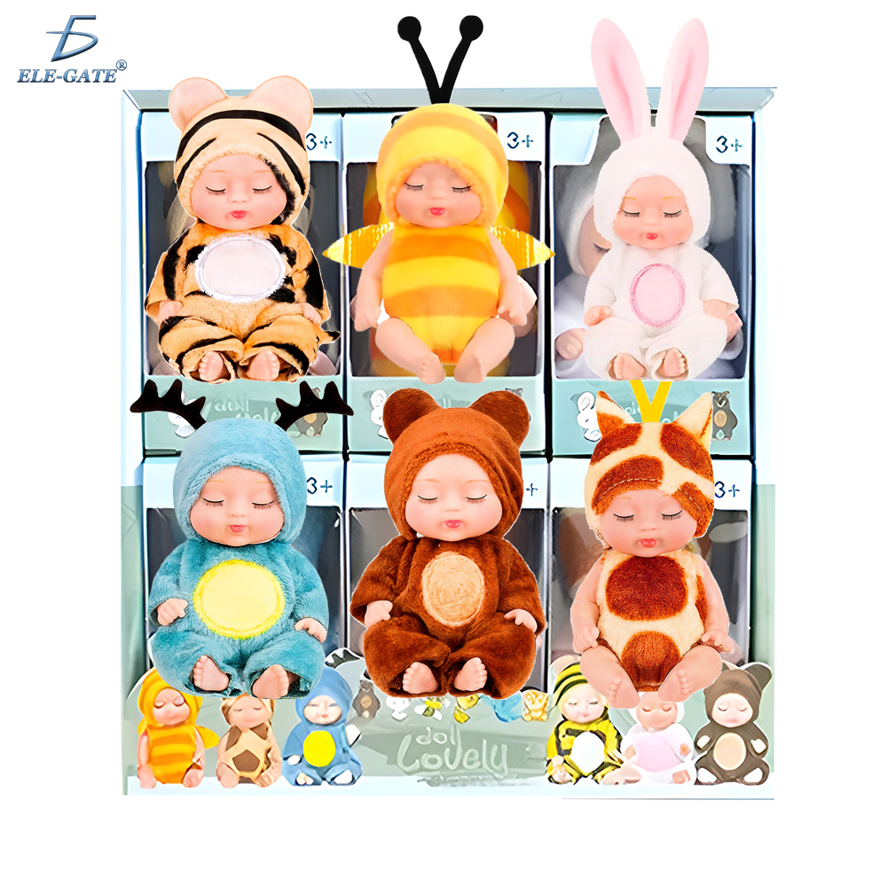 Set de 6 Mini Figura de Bebé Kawaii con Disfraz de Animal - Image 2