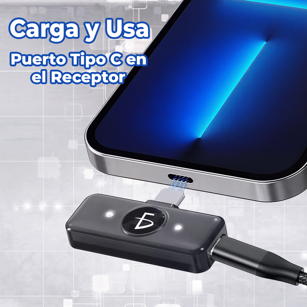 Juego de Micrófonos Lavalier Inalámbricos con Receptor tipo C con Base de Carga Rápida y Adpatador C a Lighting - Image 3