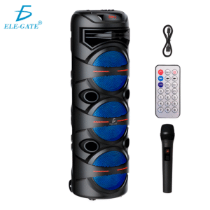 Bocina Bluetooth Triple de 15” 3000W con Micrófono Inalámbrico y Control