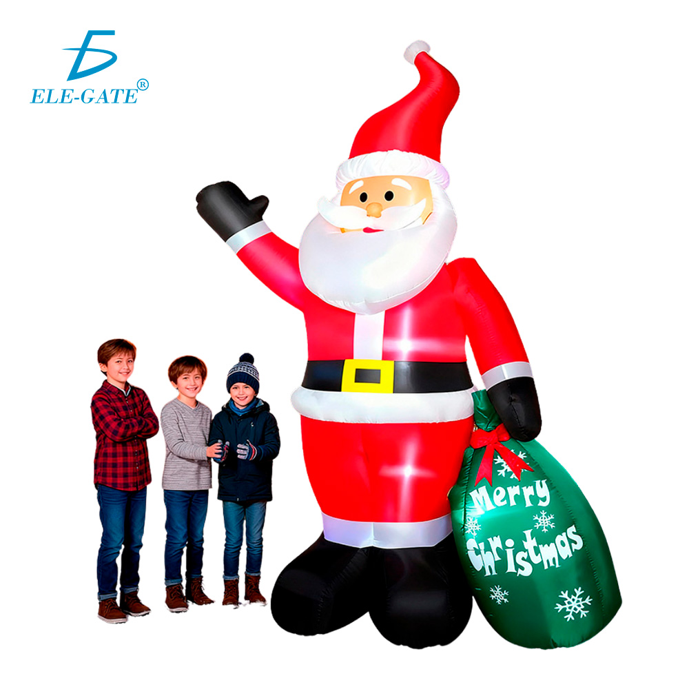 Muñeco Inflable de Santa Claus con Regalo 2.4 m