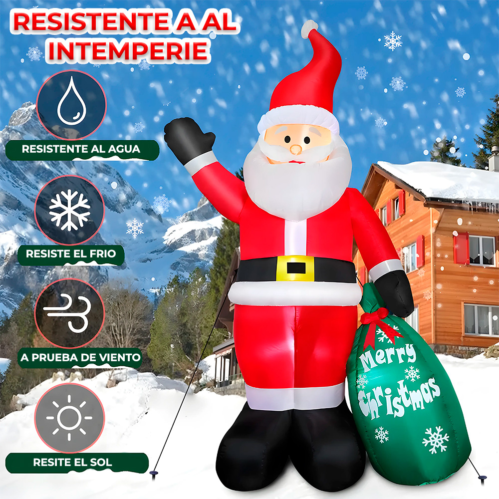 Muñeco Inflable de Santa Claus con Regalo 2.4 m - Image 2