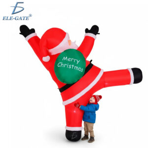 Inflable Navideño con Ventilador y Luces LED de Santa Claus Escalando