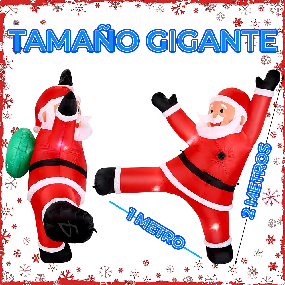 Inflable Navideño con Ventilador y Luces LED de Santa Claus Escalando - Image 5