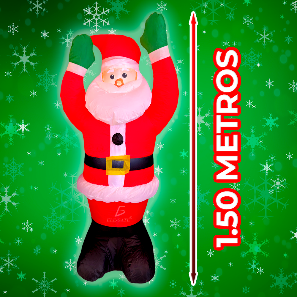 Inflable Navideño con Ventilador y Luces LED de Santa Claus Festejando - Image 4