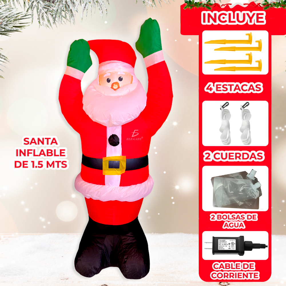 Inflable Navideño con Ventilador y Luces LED de Santa Claus Festejando - Image 3