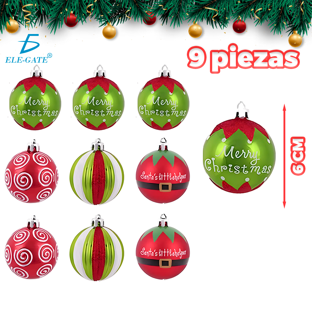 Set de Esferas Navideñas de Plástico con Acabado Tipo Cristal y Brillantina - Image 2