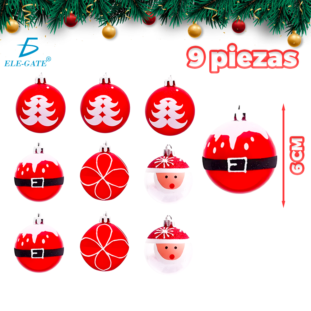 Set de Esferas Navideñas de Plástico con Acabado Tipo Cristal y Brillantina - Image 6