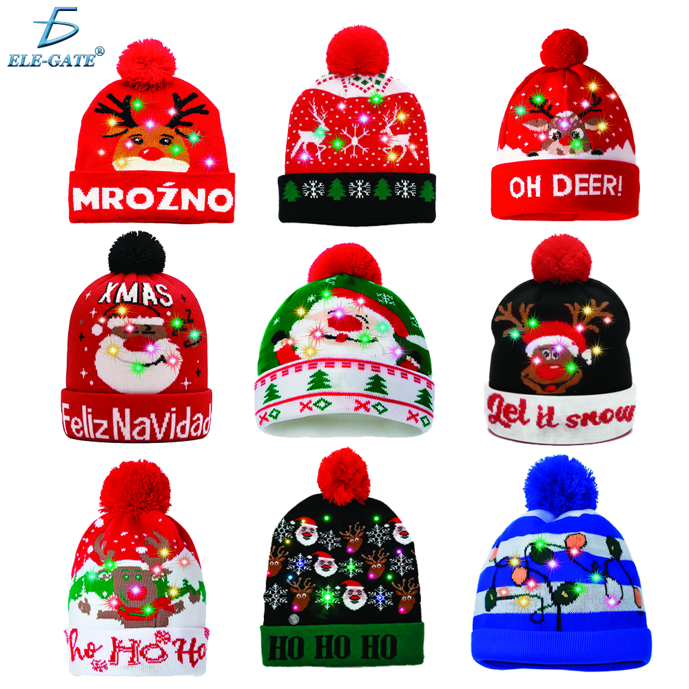 Gorro Navideño con Luz LED RGB