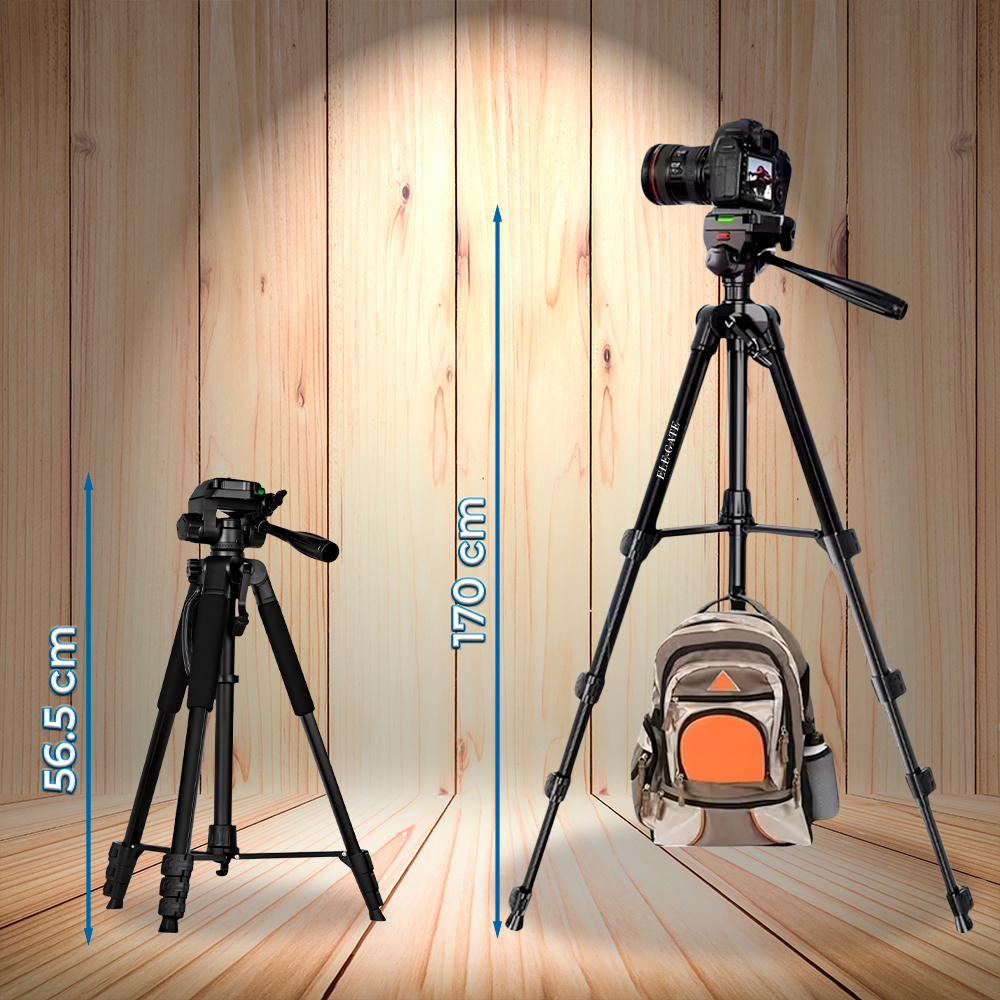 Tripie para Cámara y Celular 56–170 cm con Cabezal Panorámico 360°, Placa de Liberación Rápida 1/4” - Image 4