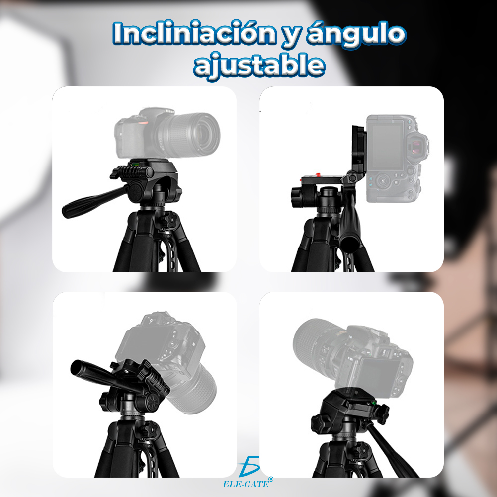 Tripie para Cámara y Celular 56–170 cm con Cabezal Panorámico 360°, Placa de Liberación Rápida 1/4” - Image 3