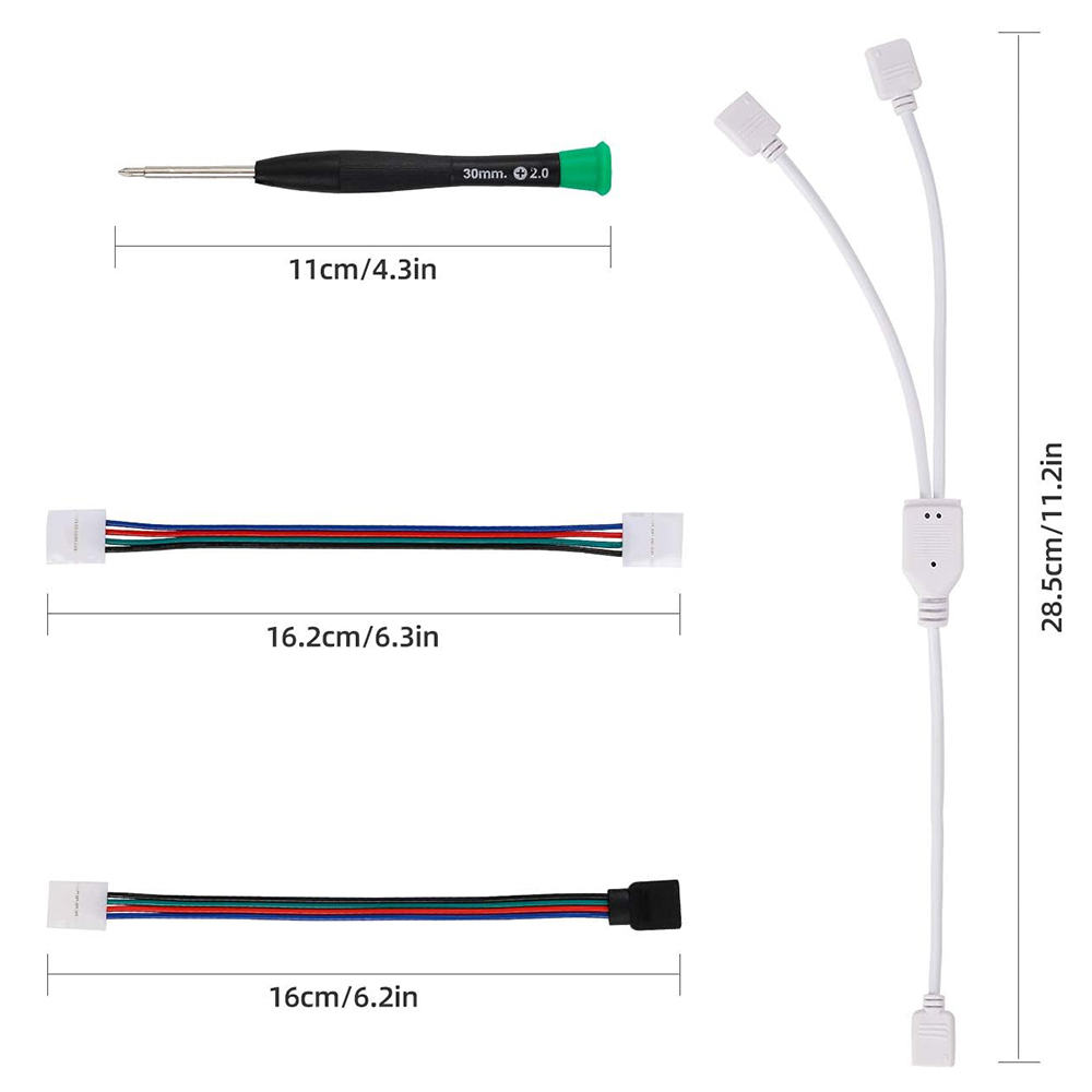 Kit Completo de Conectores para Tiras LED RGB 4 Pines Extensiones Splitter Clips Tornillos y Herramientas - Image 4