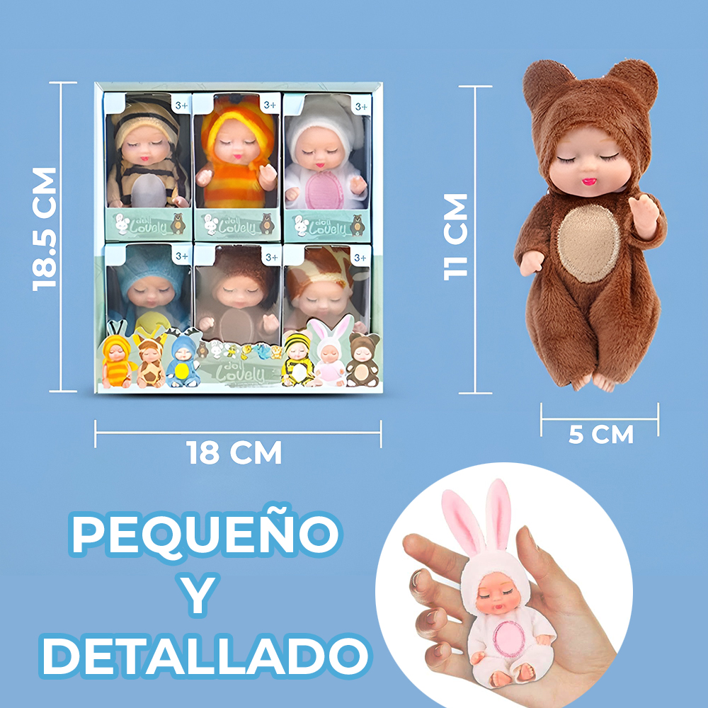 Set de 6 Mini Figura de Bebé Kawaii con Disfraz de Animal - Image 9