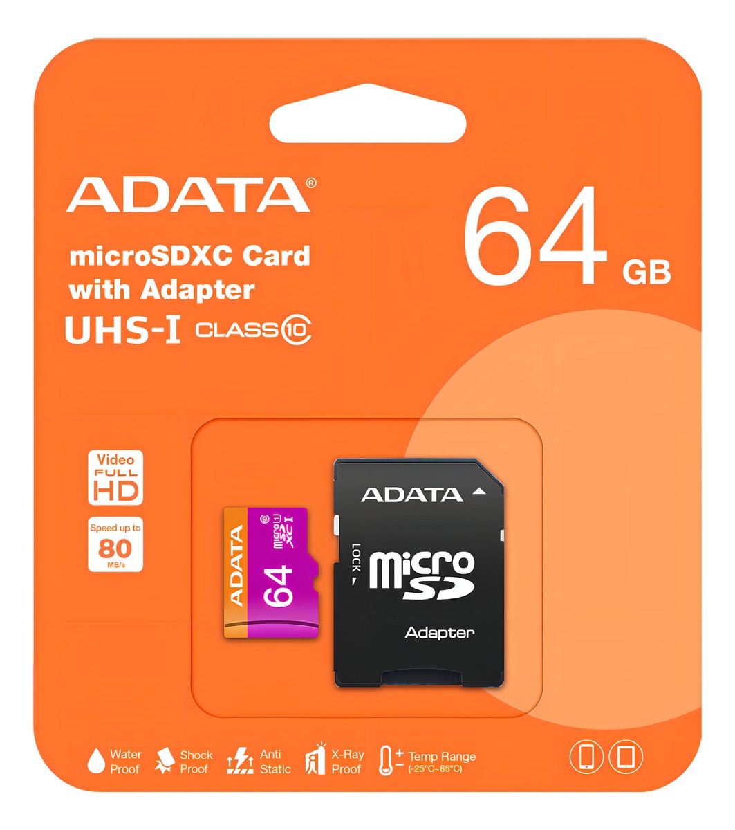 Tarjeta de memoria Adata AUSDX64GUICL10-RA1 Premier con adaptador SD 64GB - Image 4