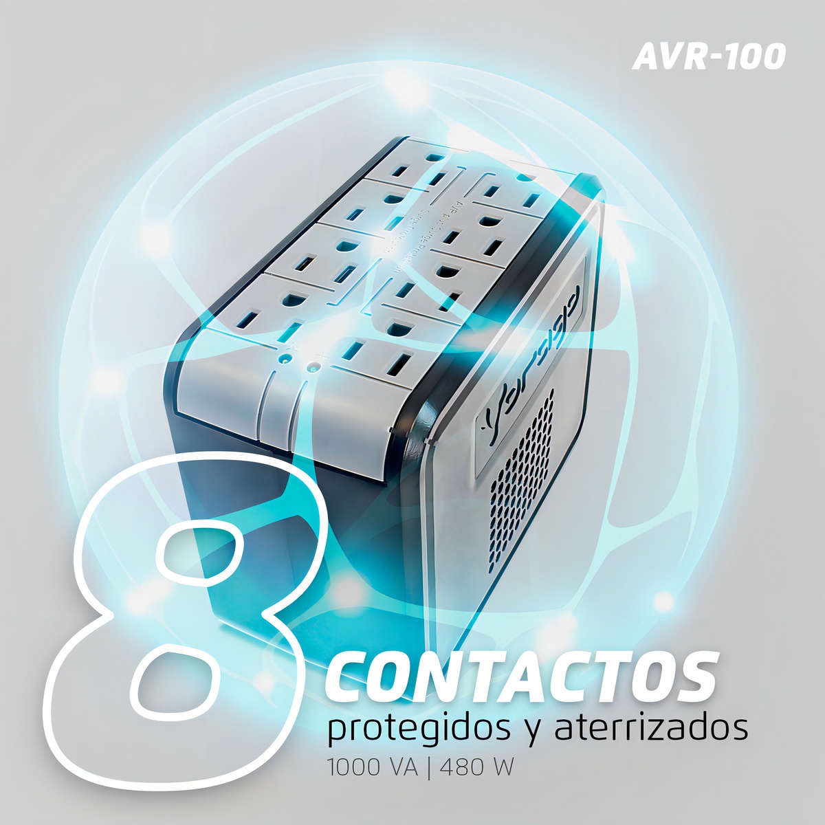 Vorago Avr-100 Regulador De Voltaje Supresor De Picos 8 Contactos 120 V 1000Va / 480 W Protector De Voltaje - Image 5