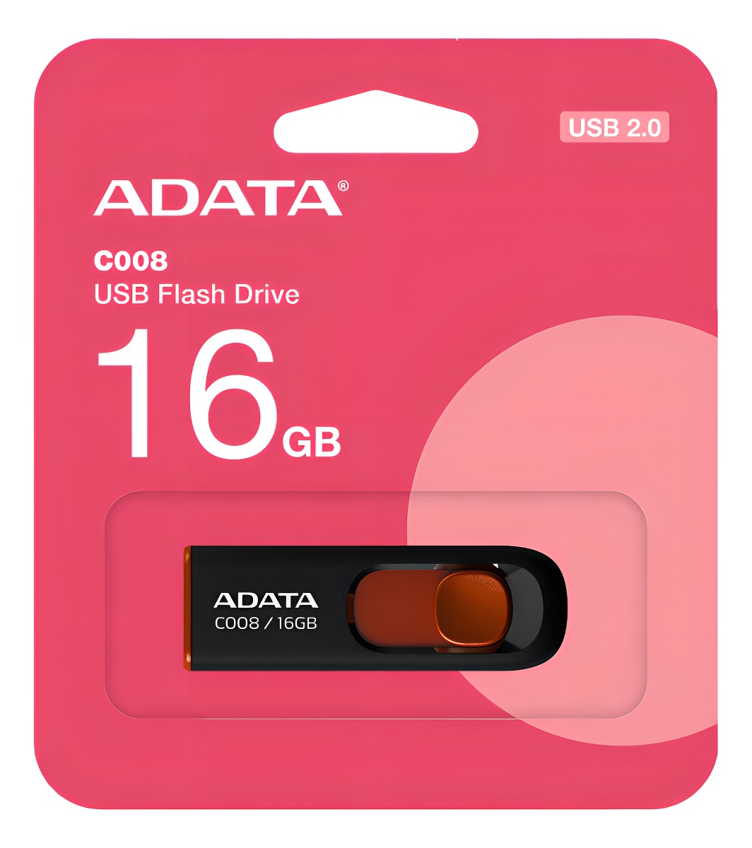 Adata C008 pendrive rojo y negro 16GB con USB 2.0
