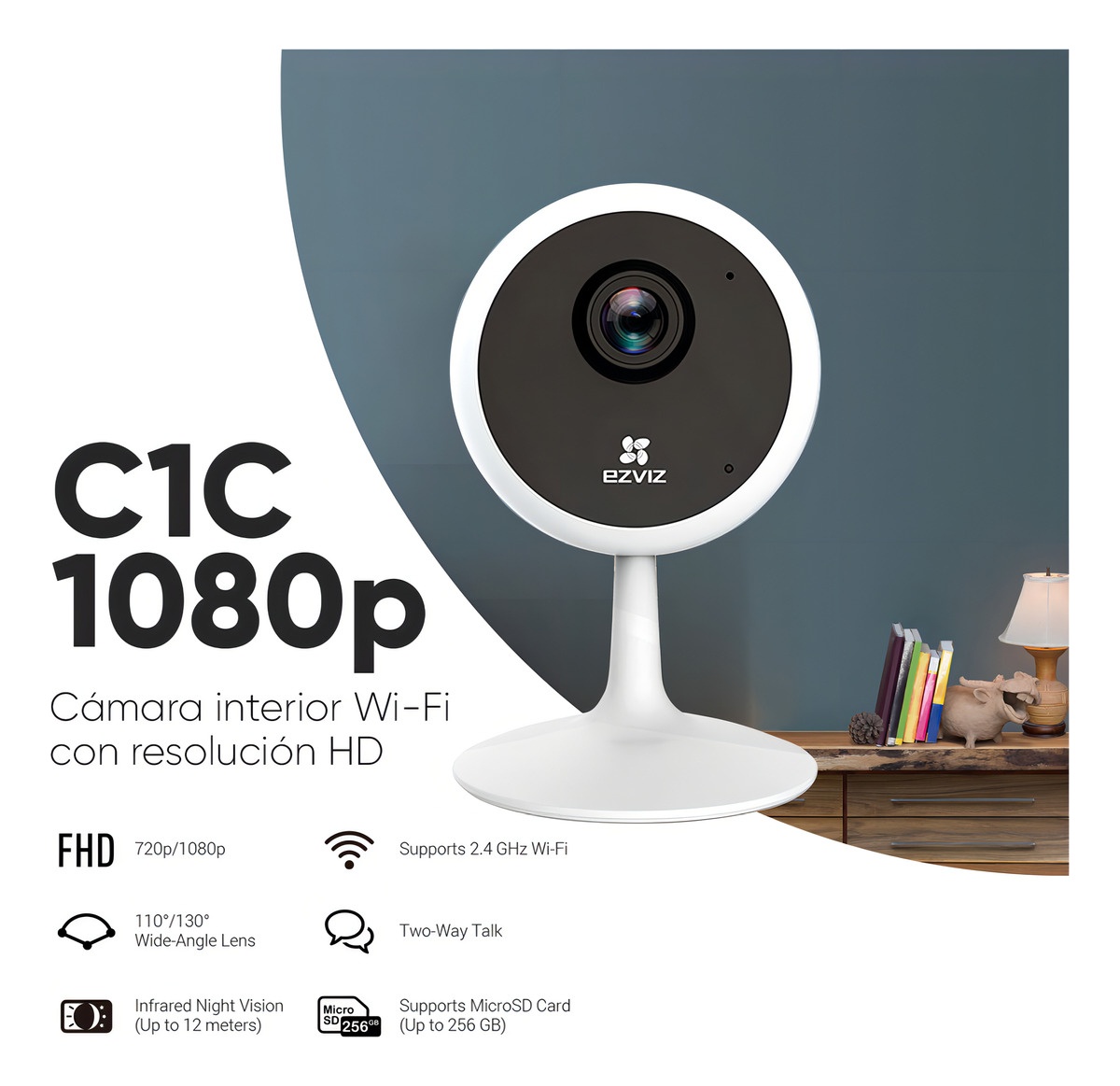 cámara cctv wifi Ezviz Cs-c1c Ip 2mp Para Interiores Detección De Movimiento - Image 2