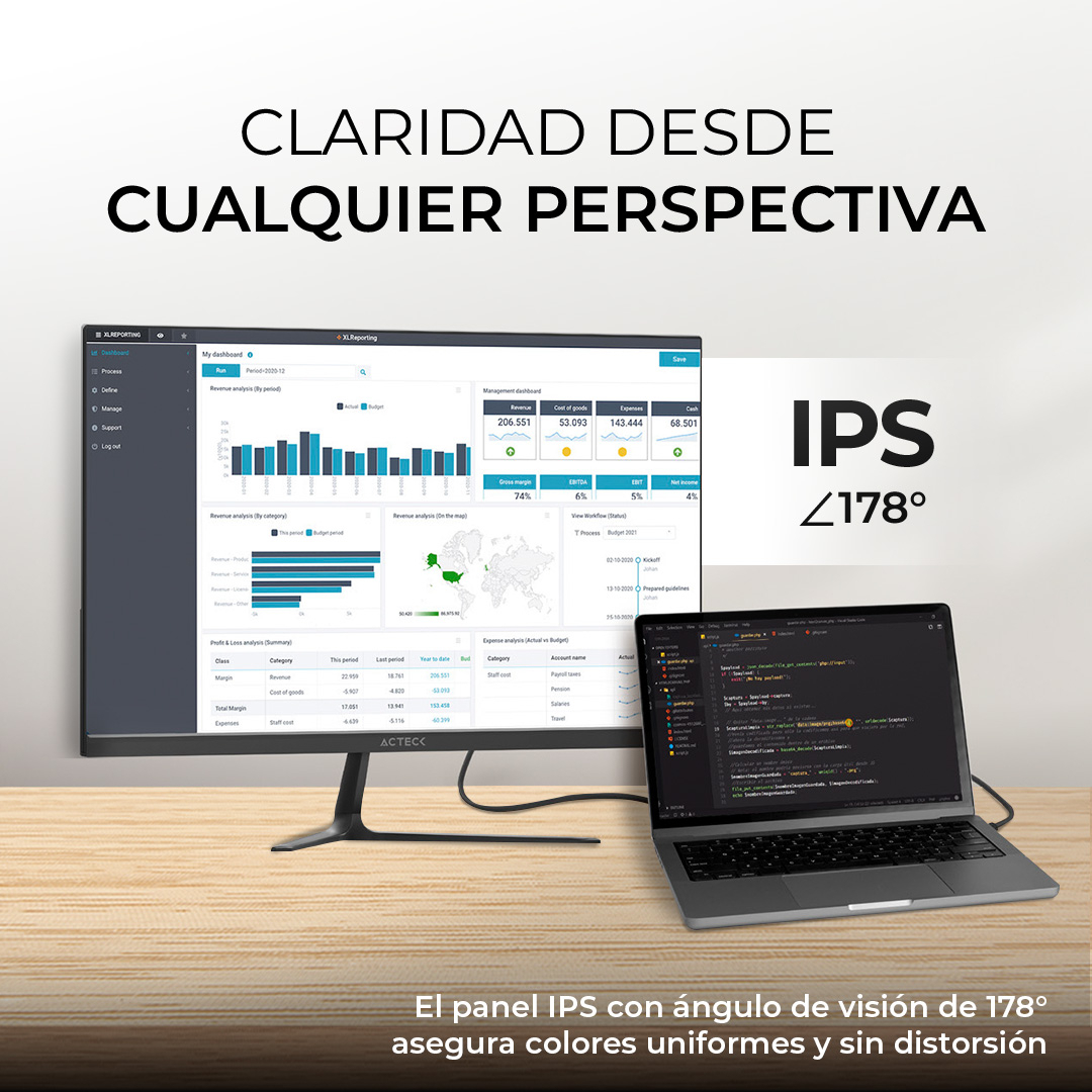 Monitor Acteck Plano 23.8" IPS Captive Vivid SP240 FHD 75Hz 5ms - Image 7