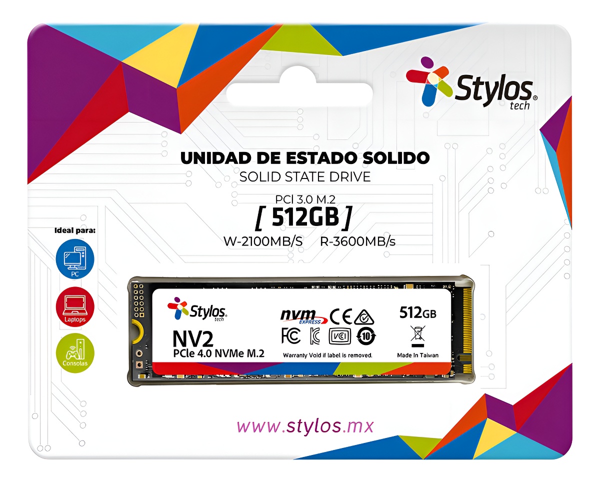 Disco Sólido Ssd Interno Stylos Tech Almacenamiento Stmssdm21b 512gb Negro