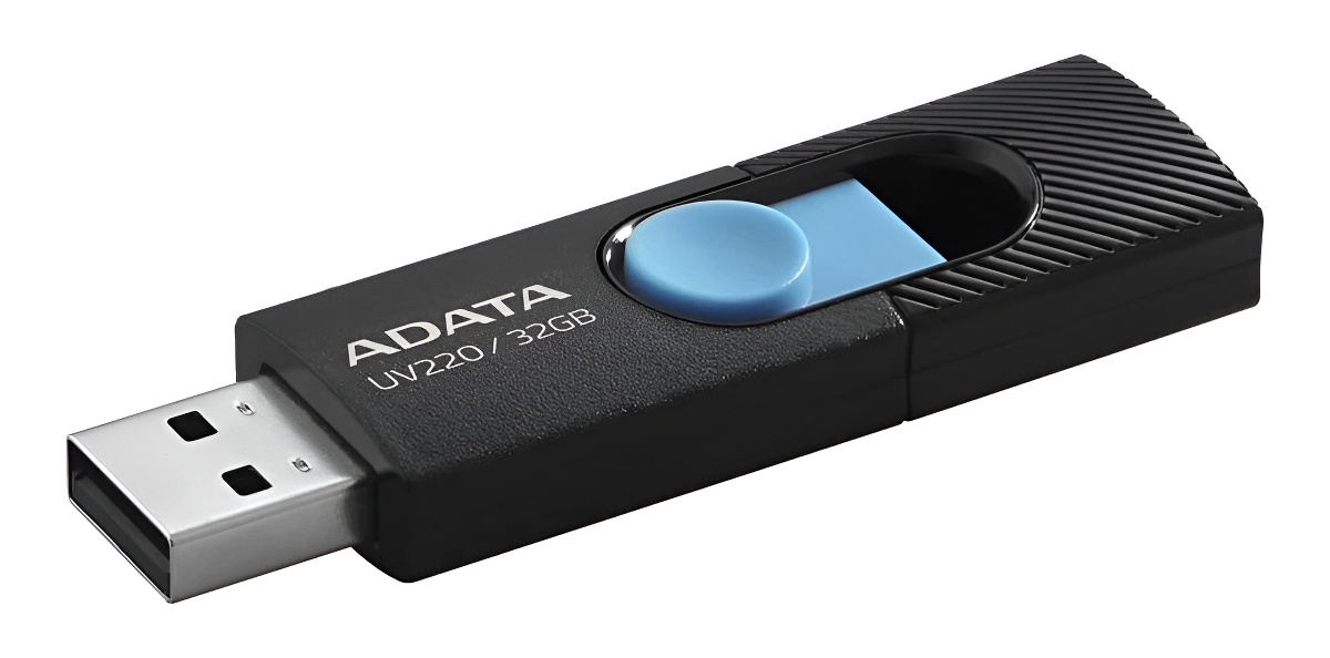 Memoria USB Adata UV220 32GB 2.0 Liso negro y azul