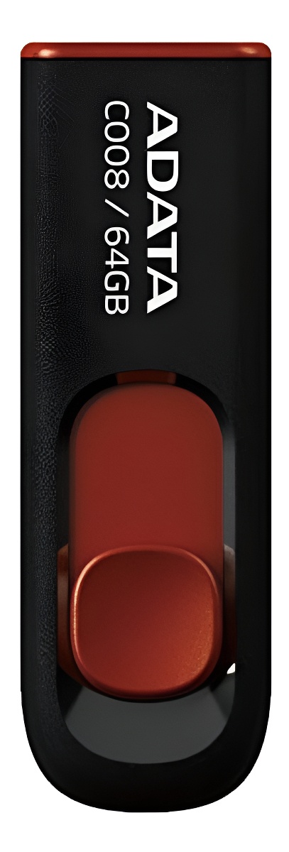 Memoria USB Adata C008 64GB 2.0 negro y rojo - Image 3