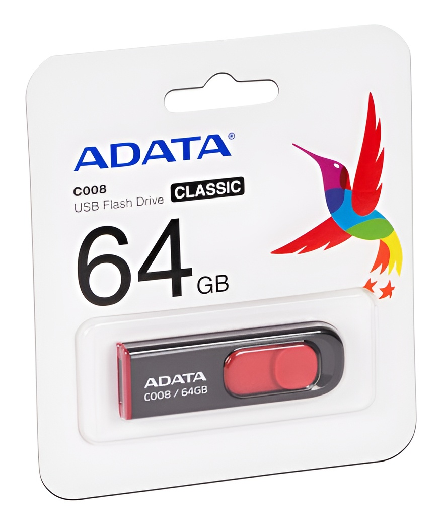 Memoria USB Adata C008 64GB 2.0 negro y rojo - Image 9