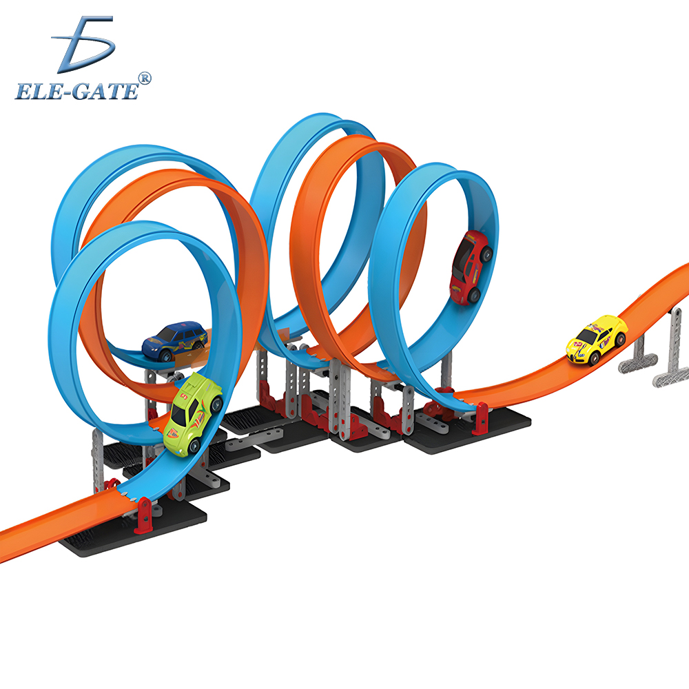 Pista de Carreras Armable que Desafía la Gravedad con Vueltas 180°