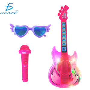 Set de Guitarra Infantil con Micrófono y Lentes de Rockstar, Luz RGB y Efectos de Sonido