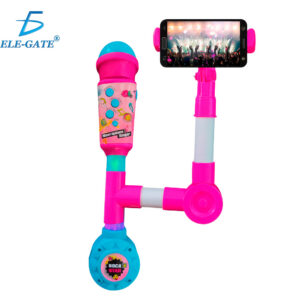 Micrófono con Luz y Efectos Especiales, con Selfie Stick Soporte para Celular