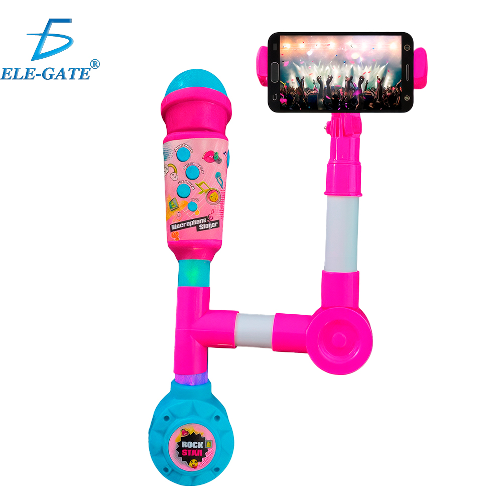 Micrófono con Luz y Efectos Especiales, con Selfie Stick Soporte para Celular