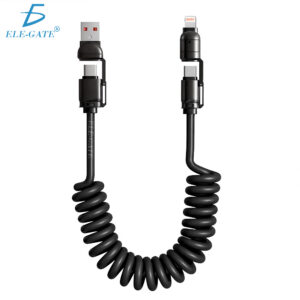 Cable USB A a Tipo C en Espiral para Coche – Carga Rápida 240W