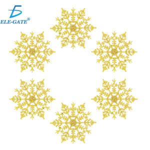 Decoración en Forma de Copo de Nieve con Brillantina