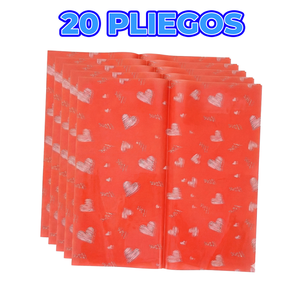 Paquete de 20 Pliegos de Papel Plastificado Transparente con Impresión - Image 2
