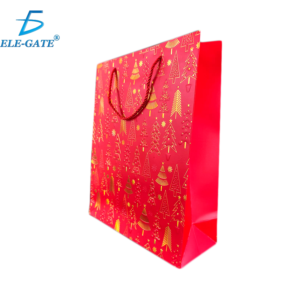 Bolsa de Regalo Grande Navideña con Asa de Cuerda Roja - Image 15
