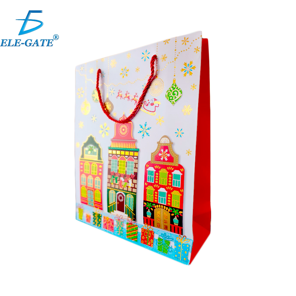 Bolsa de Regalo Grande Navideña con Asa de Cuerda Roja - Image 26