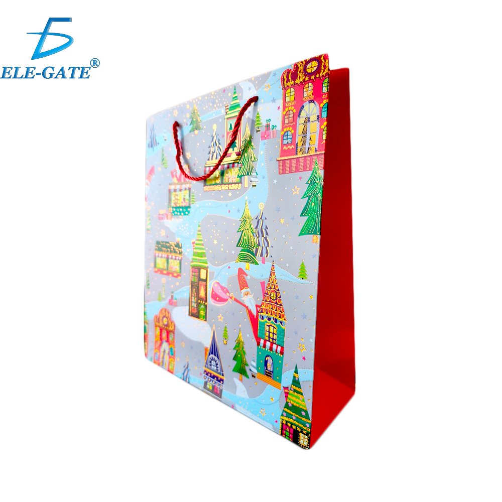 Bolsa de Regalo Grande Navideña con Asa de Cuerda Roja - Image 25