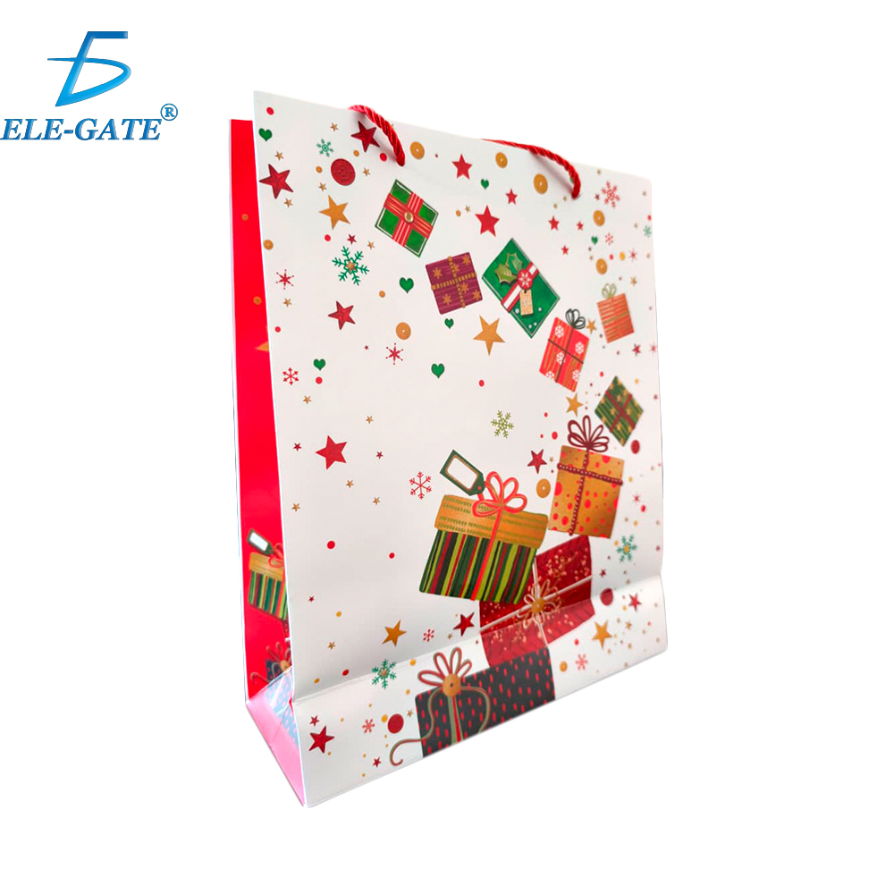 Bolsa de Regalo Grande Navideña con Asa de Cuerda Roja - Image 23