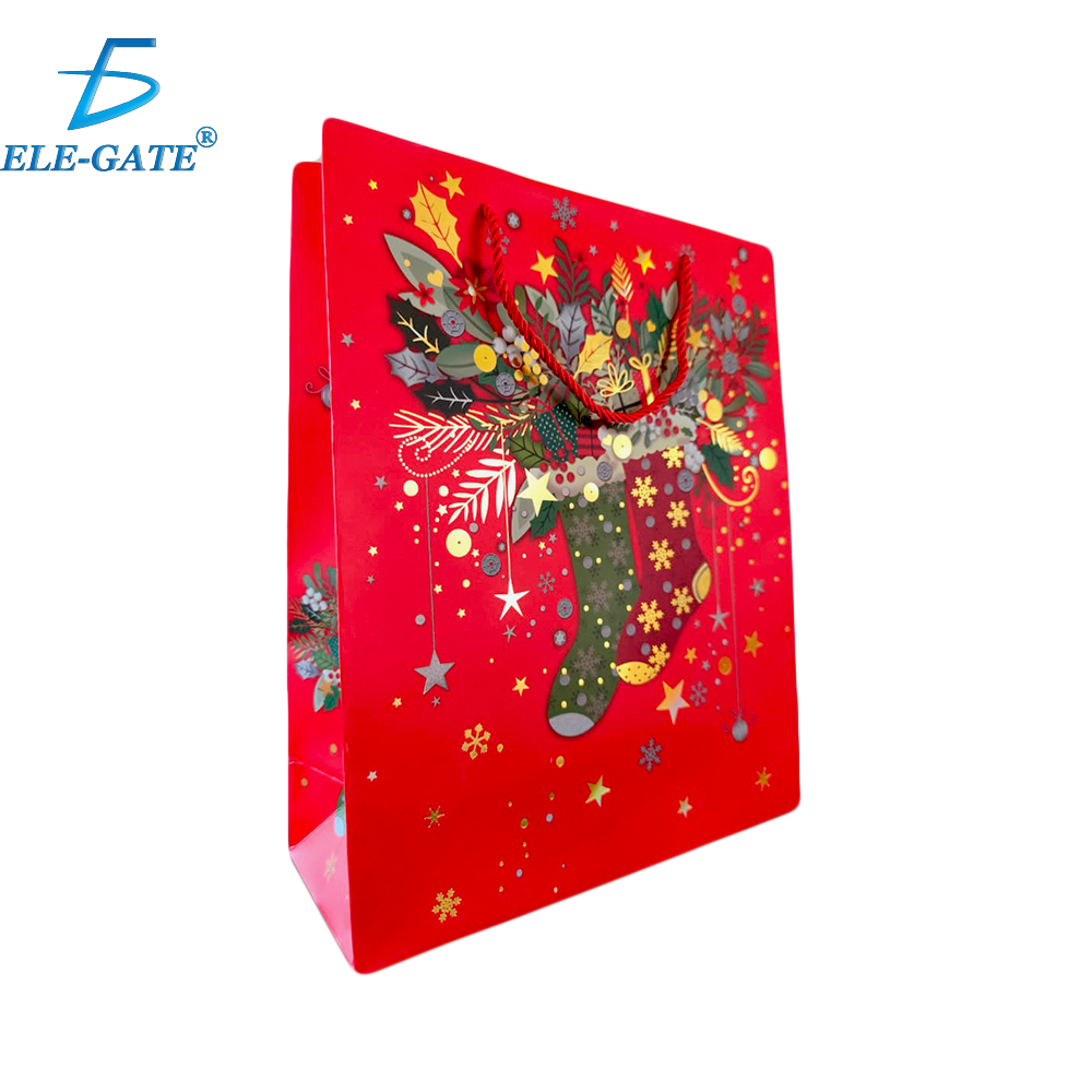 Bolsa de Regalo Grande Navideña con Asa de Cuerda Roja - Image 22