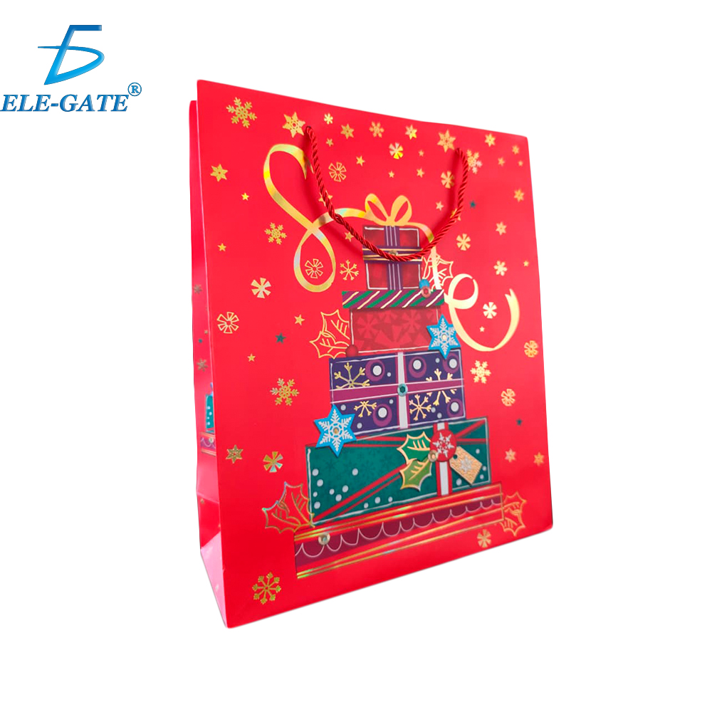 Bolsa de Regalo Grande Navideña con Asa de Cuerda Roja - Image 21