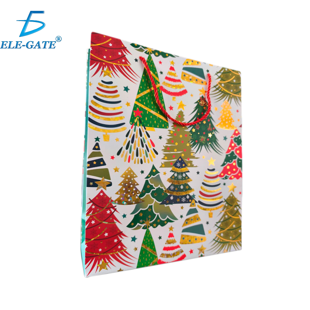 Bolsa de Regalo Grande Navideña con Asa de Cuerda Roja - Image 20