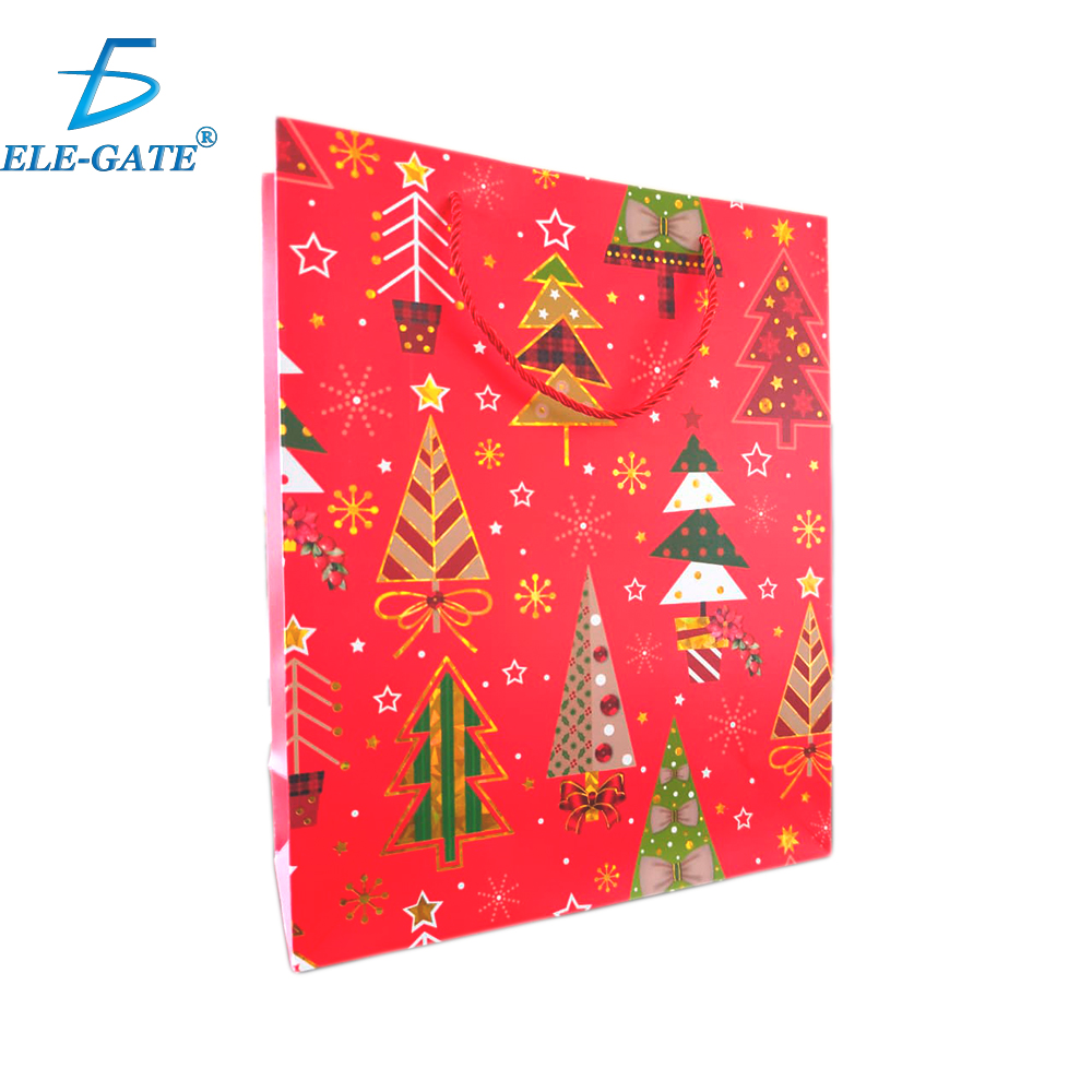 Bolsa de Regalo Grande Navideña con Asa de Cuerda Roja - Image 19