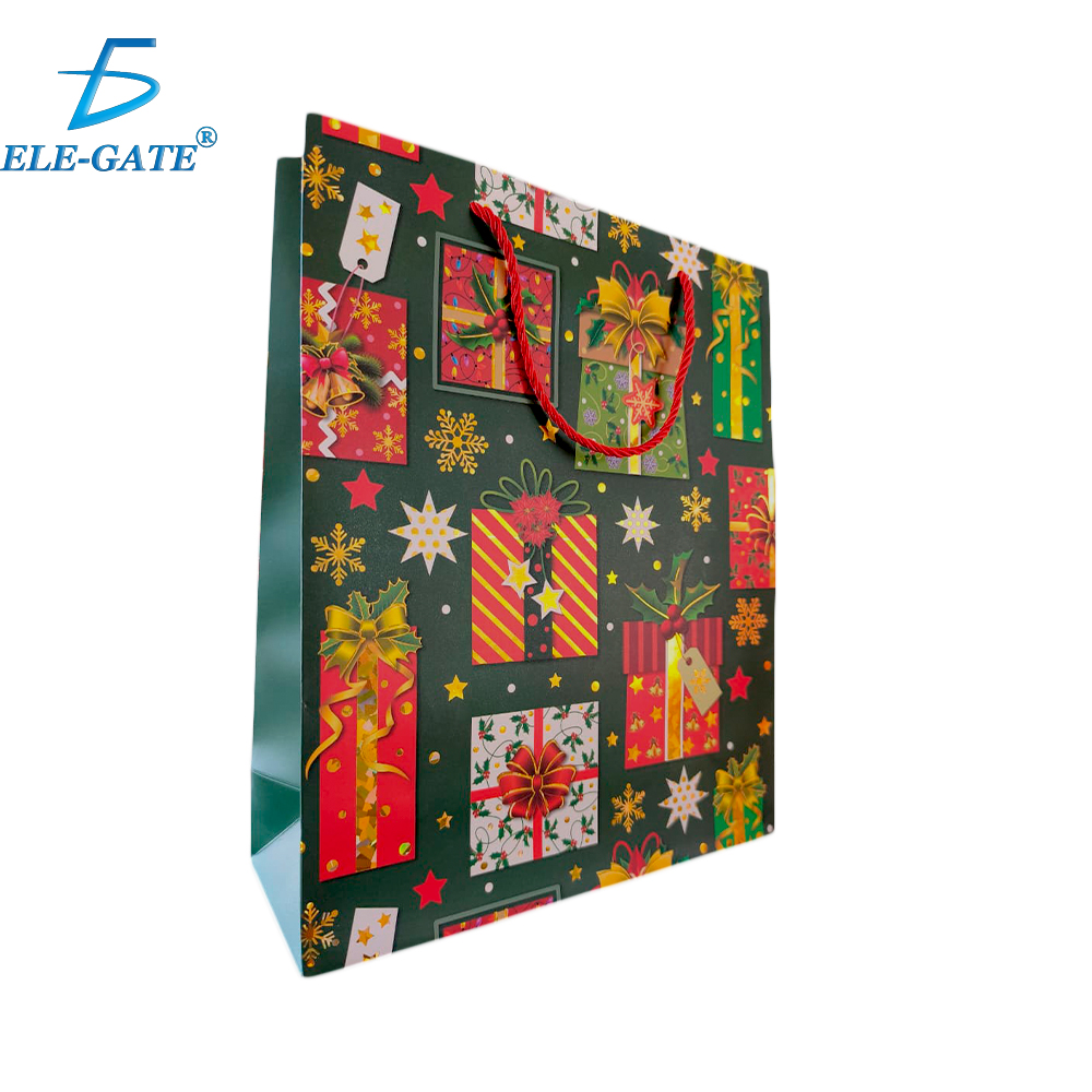 Bolsa de Regalo Grande Navideña con Asa de Cuerda Roja - Image 27