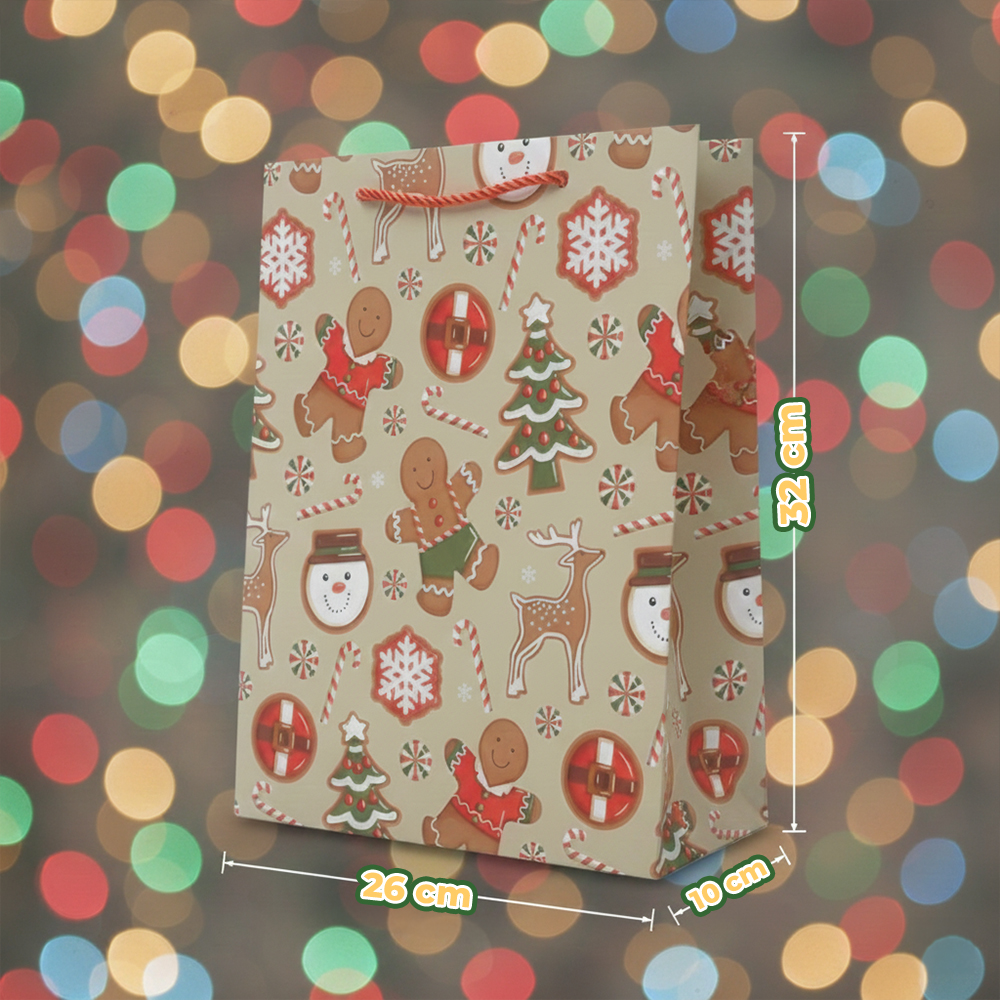 Bolsa de Regalo Grande Navideña con Asa de Cuerda Roja - Image 33