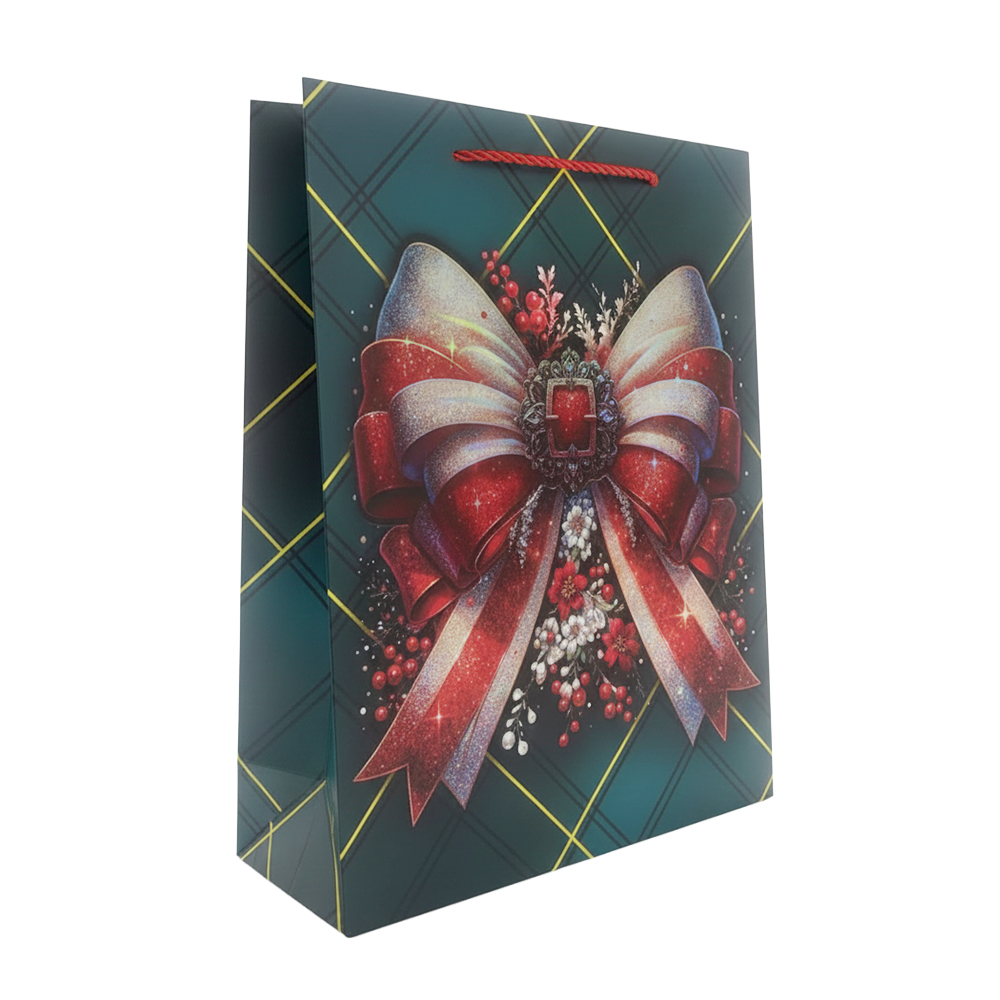 Bolsa de Regalo Grande Navideña con Asa de Cuerda Roja - Image 10